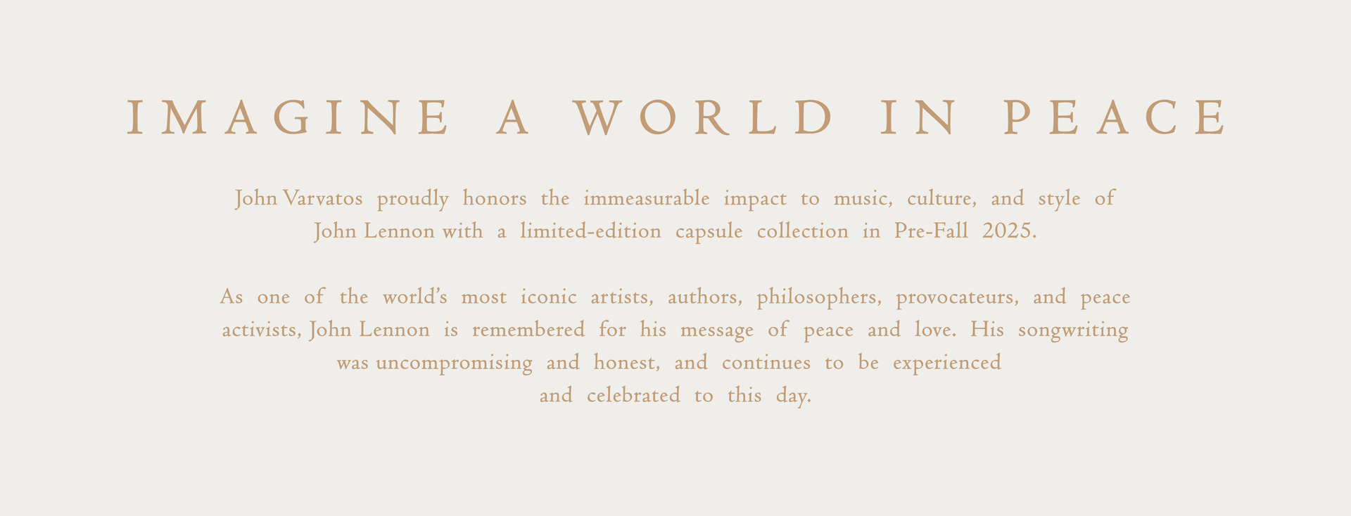 IMAGINE A WORLD IN PEACE
