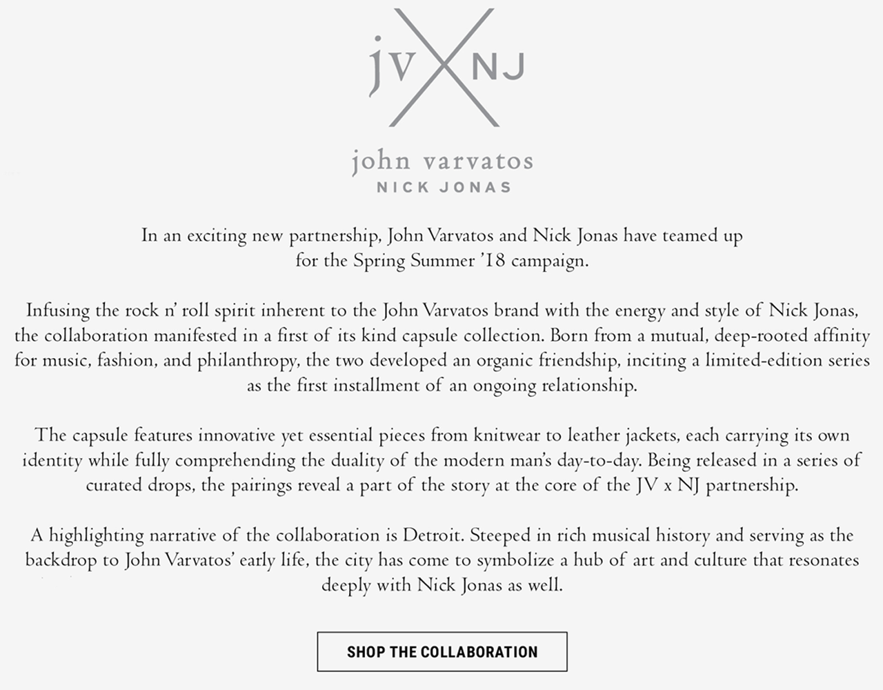 John Varvatos X Nick Jonas